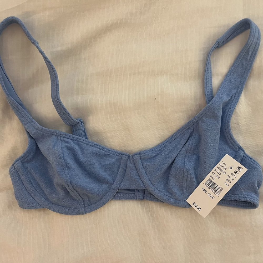 PacSun Eco Blue Katrina Terry Underwire Bralette Bikini Top